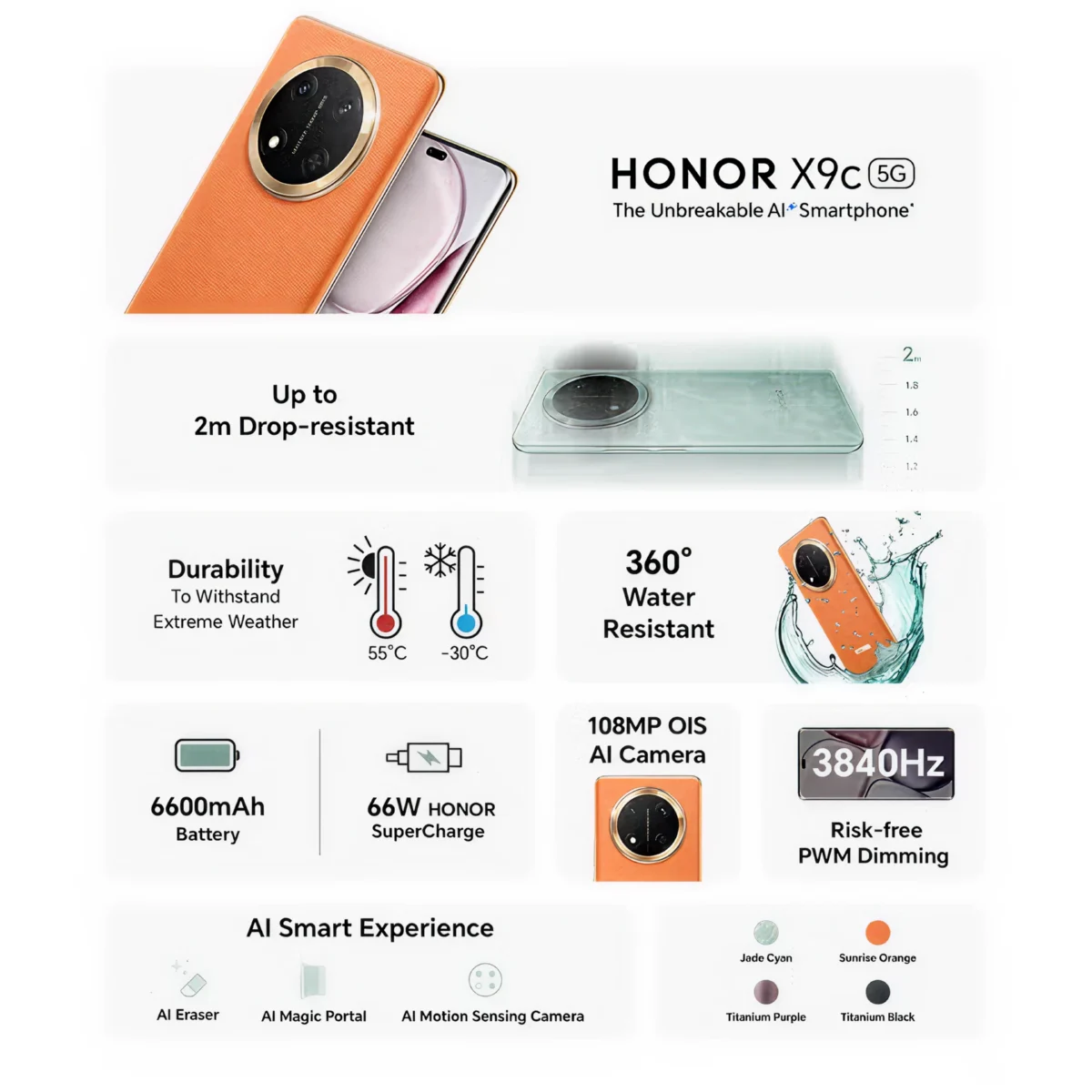 Honor X9c 5G (256GB) 12GB RAM - Middle East Version - Dual Sim - Image 3